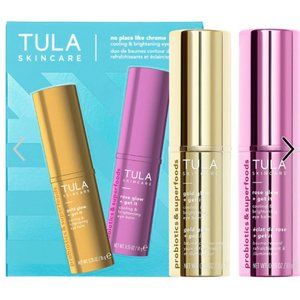 NWT TULA Skincare No Place Like Chrome Eye Balm Duo Set